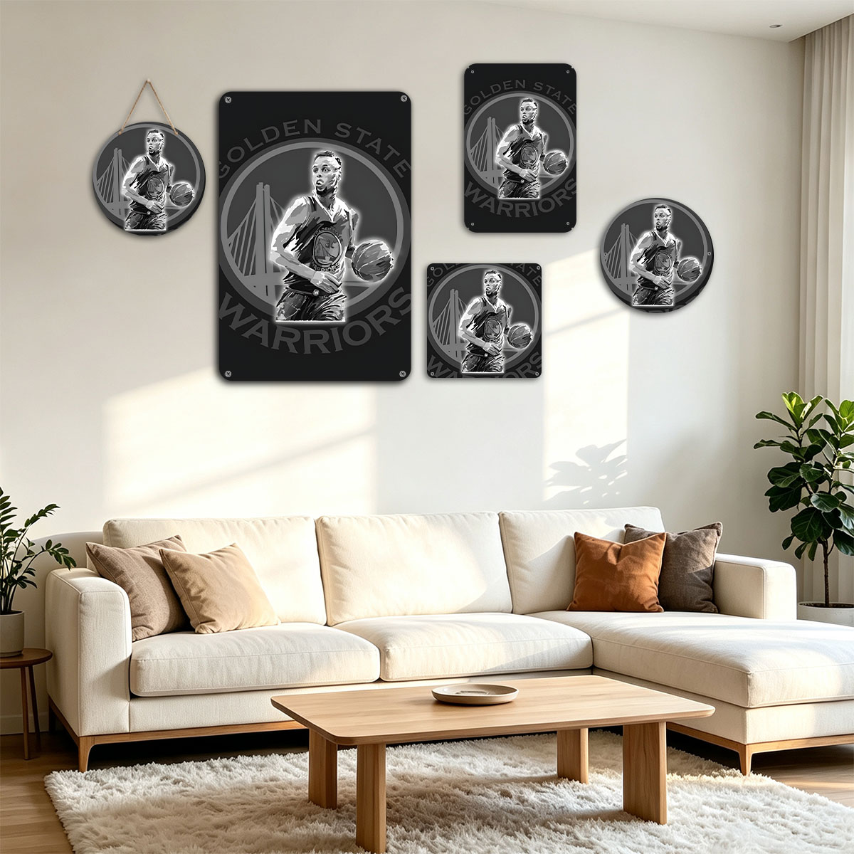 Stephen Curry in Golden State Warriors Uniform with Basketball - painting