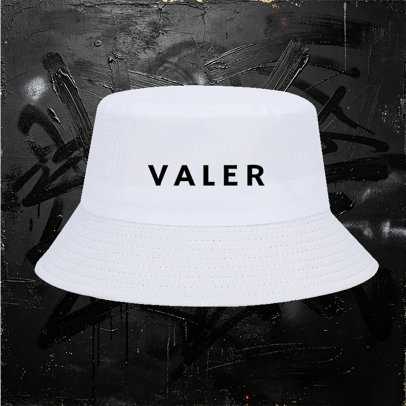 Unisex Fisherman Hat with VALER Outline Print - Classic Cotton Bucket Hat for Outdoor Activities, Travel, and Casual Wear - Perfect for Men and Women Seeking Stylish Sun Protection and Comfortable Fit