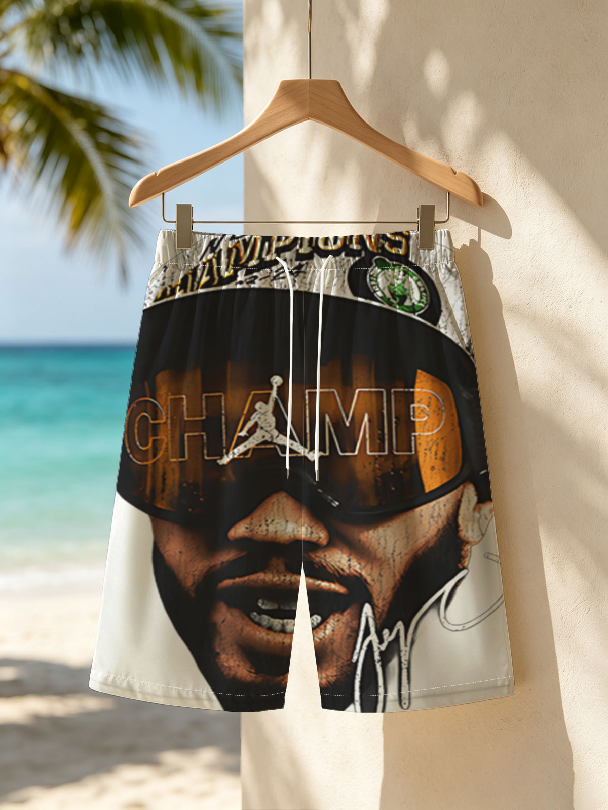 Jay-Z in Champions Cap and Jordan Sunglasses -  Beach shorts