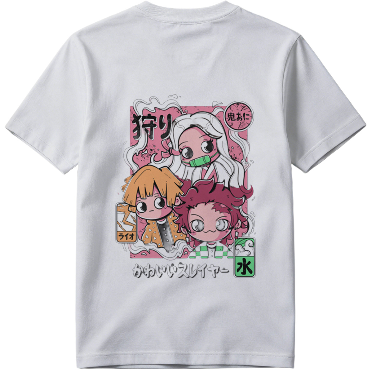 Cute Slayer: Nezuko, Zenitsu, and Tanjiro - Tee