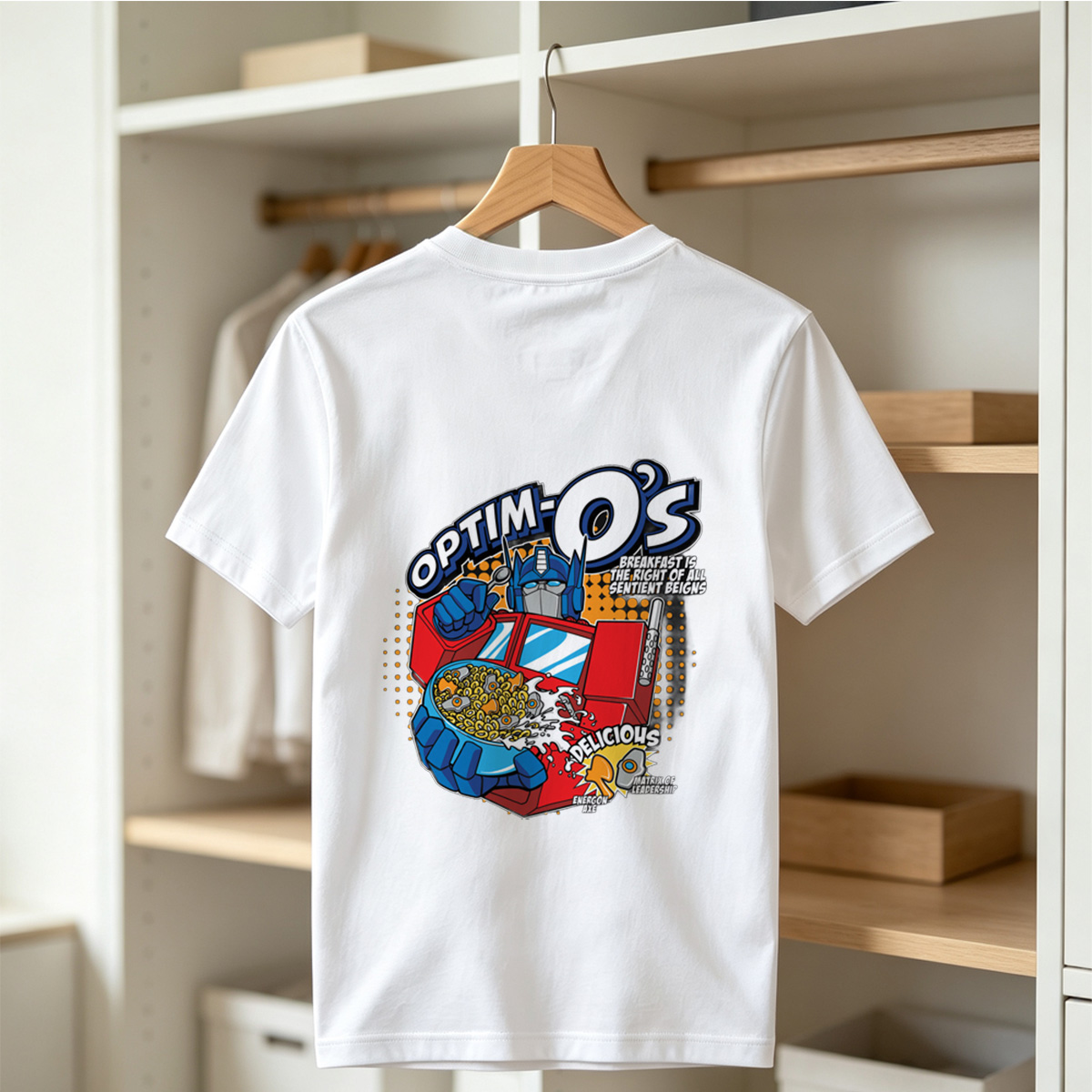 Optim-O's: Transformers Breakfast Cereal Featuring Optimus Prime - Tee
