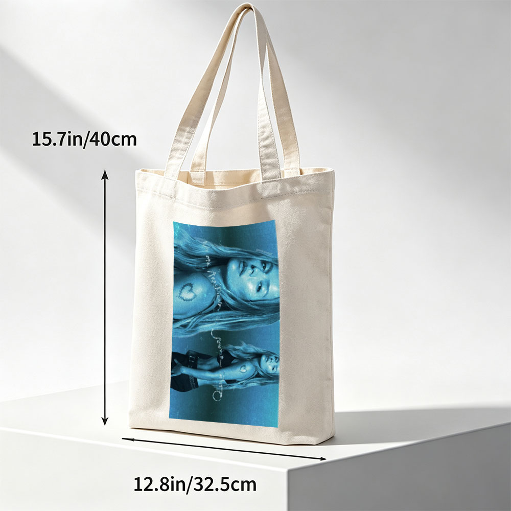 Lana Del Rey Underwater Scene - Ethereal Blue Portrait with Heart Tattoo and Flowing Hair - Canvas tote bags