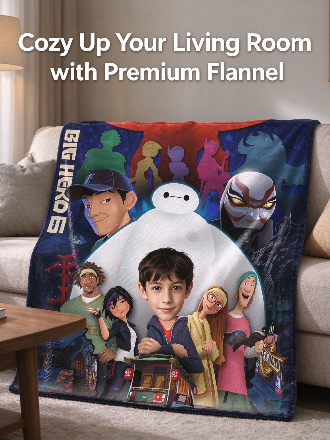 Custom Photo Face Blanket Personalized Superhero Flannel Throw Anti-Pilling Lightweight Plush Ideal Meaningful Gift