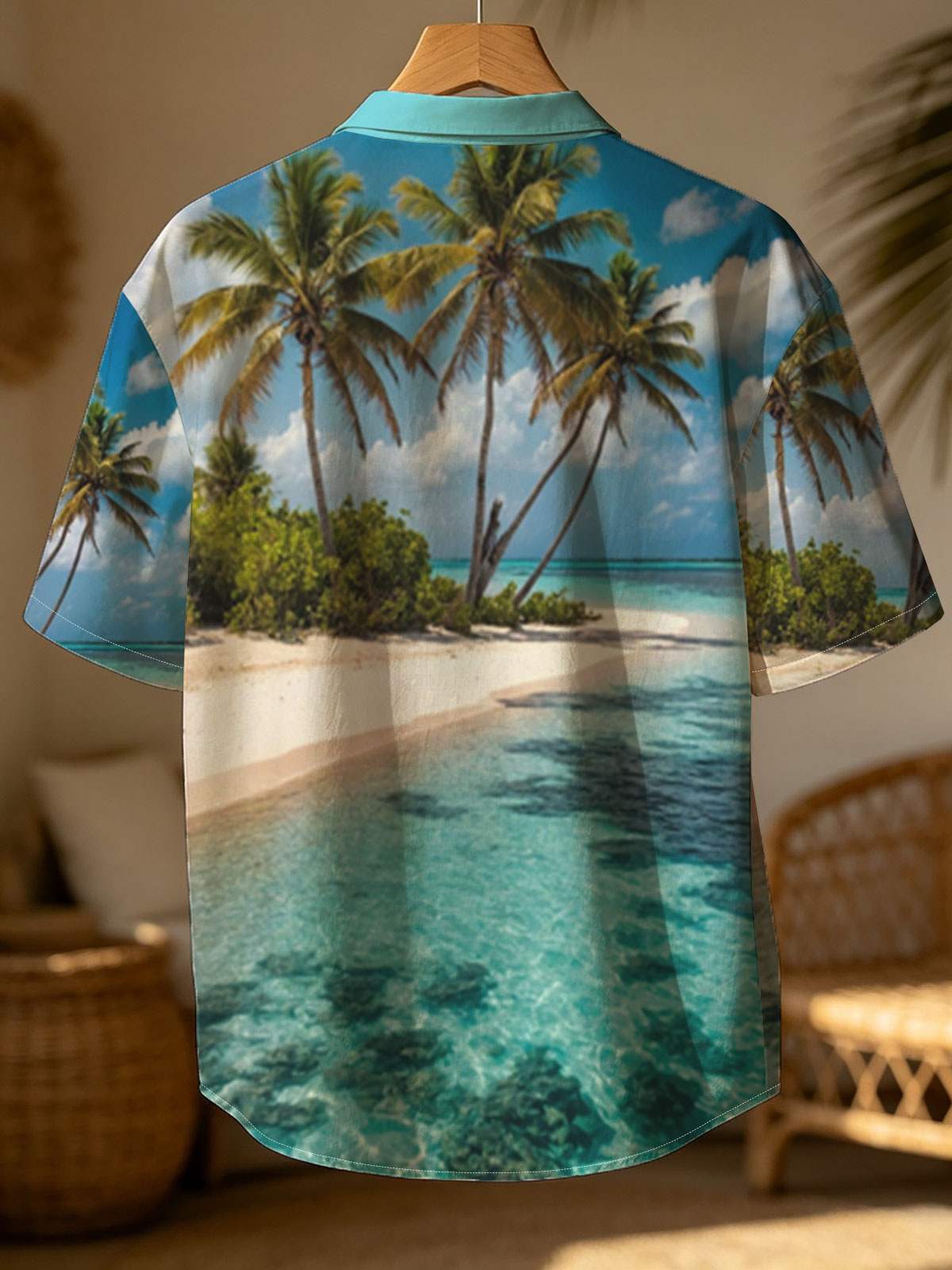 Tropical Beach with Palm Trees and Crystal Clear Water -  Shirt