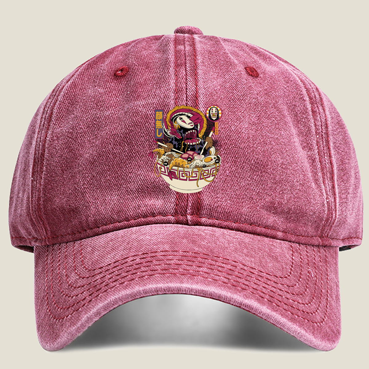 No-Face Ramen Bowl - Washed Denim - Baseball Cap