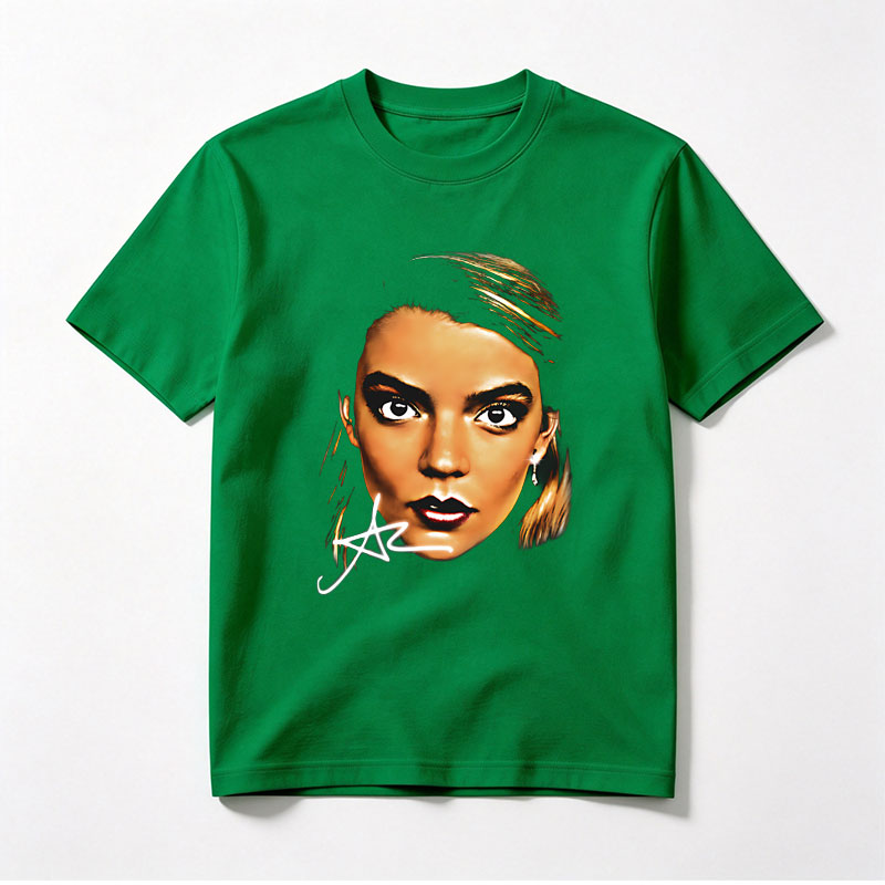 Portrait of a Woman with Dramatic Makeup and Signature - Tee
