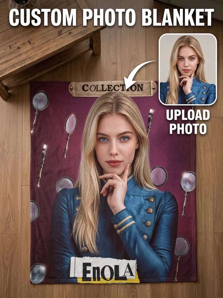 Custom Face Photo Blanket, Personalized Soft Flannel Portrait Throw, Lightweight Cozy Warm Bed Sofa Cover, Unique Gift