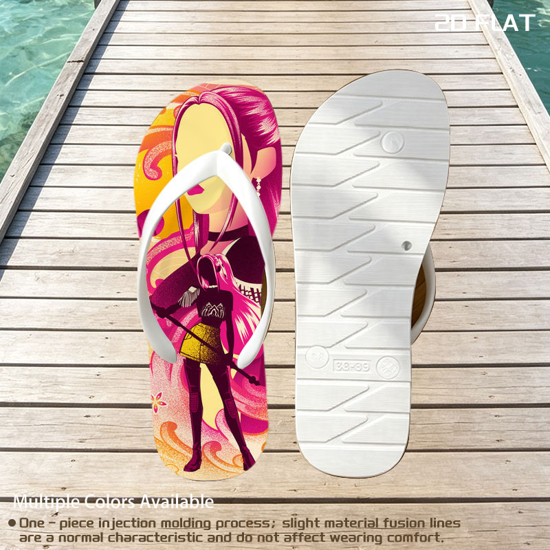Mira, the Pink-Haired Singer with Microphone and Guitar, in a Vibrant, Stylized Artwork -  flip-flops