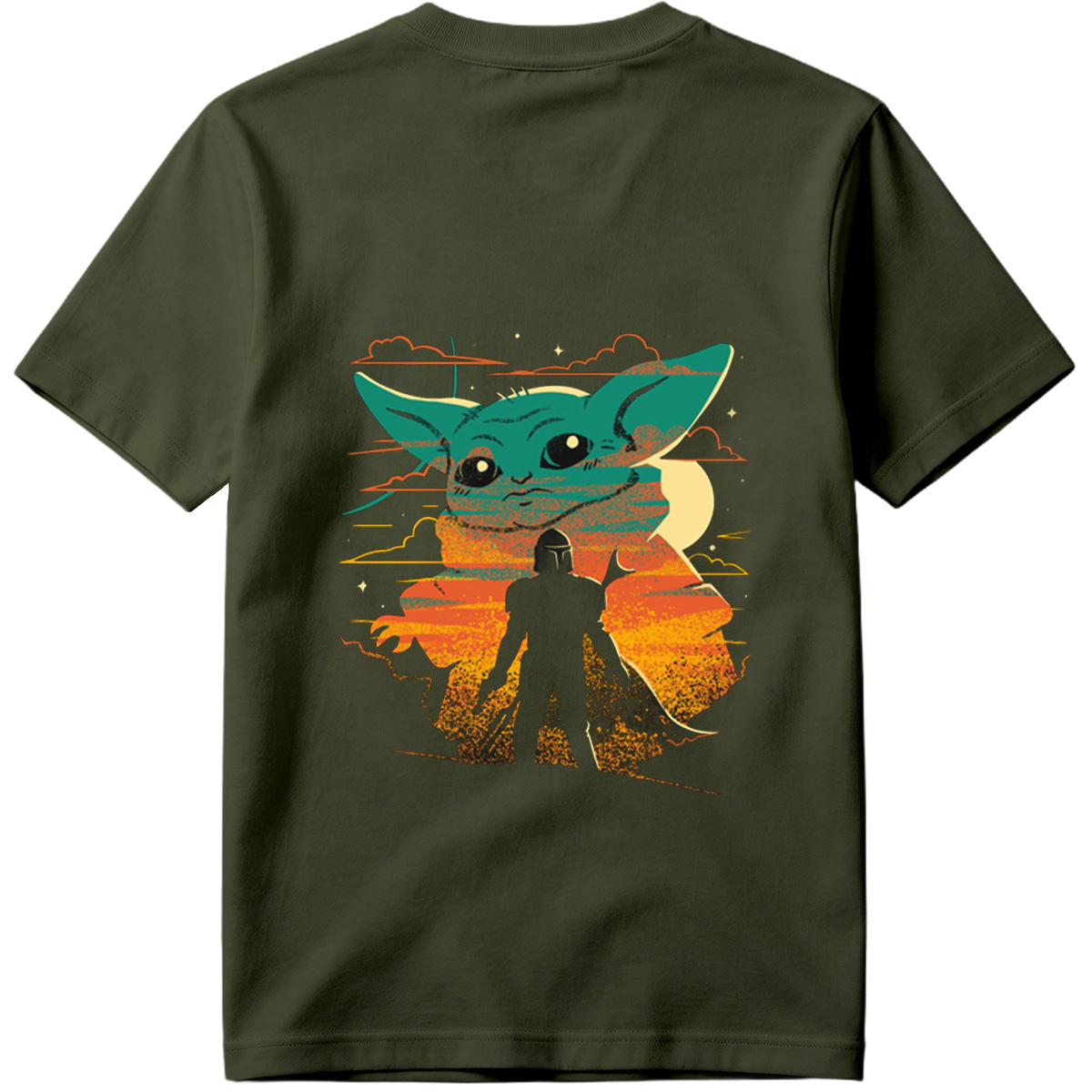 The Mandalorian and Grogu Sunset Silhouette - Tee