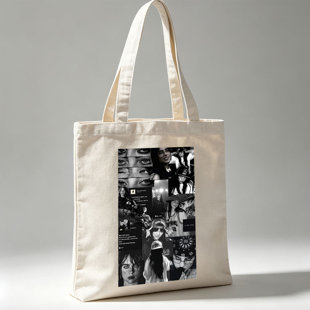 Khalid Collage - Black and White Portrait Montage Featuring Close-Ups and Group Shots with Text Overlays - Canvas tote bags