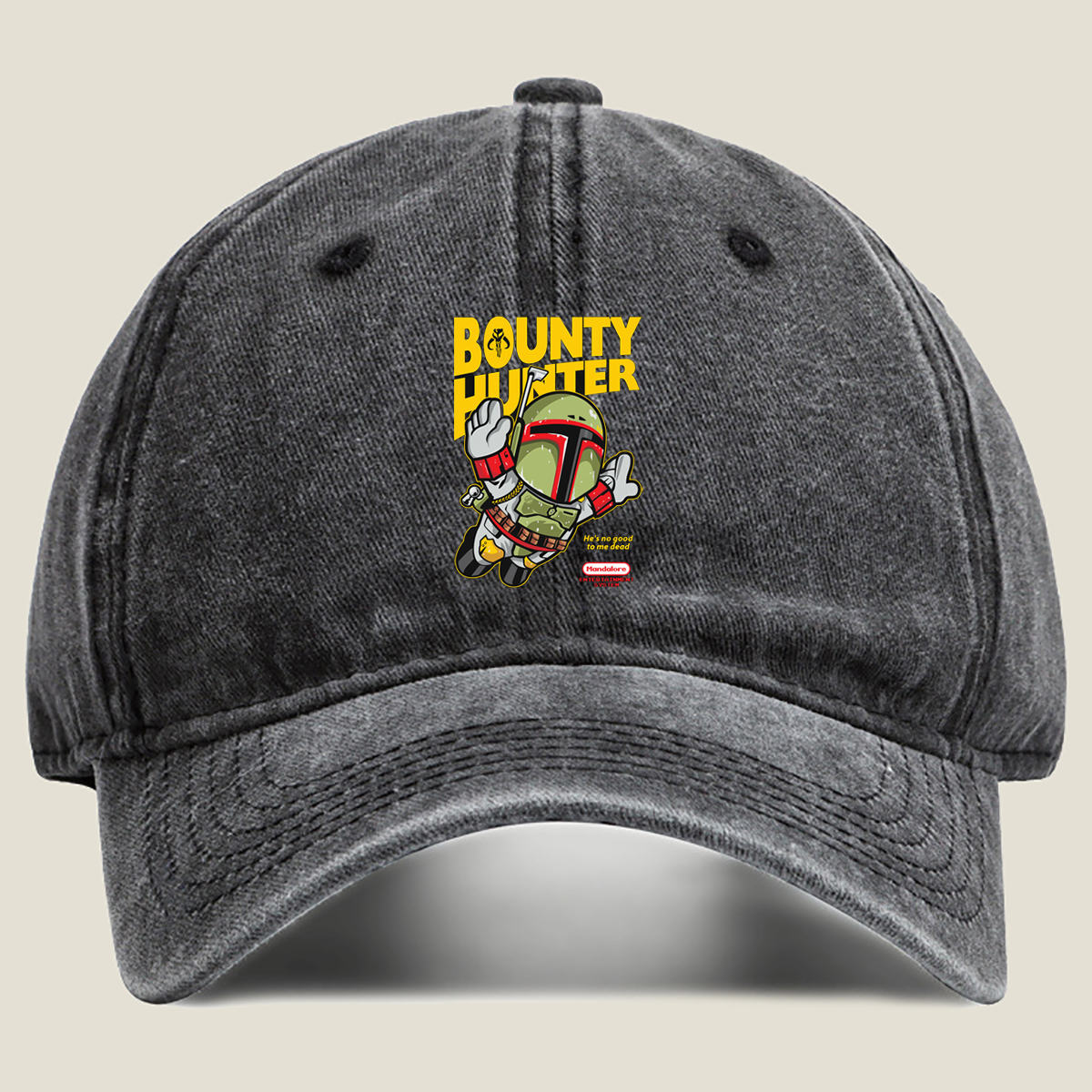 Bounty Hunter: Boba Fett Chibi Design - Washed Denim - Baseball Cap