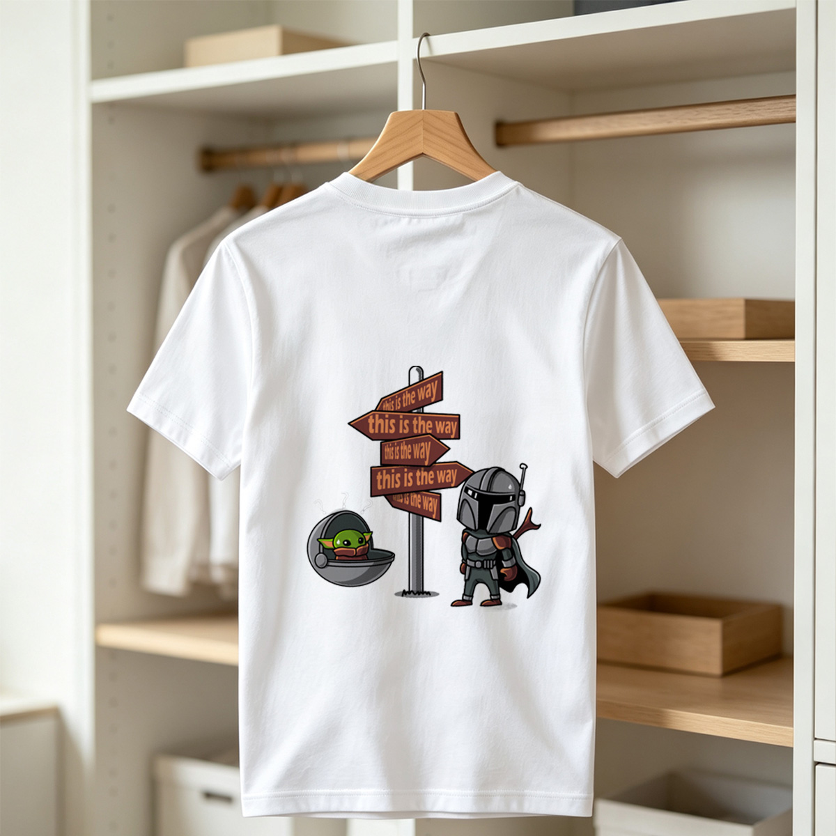 The Mandalorian and Grogu at Crossroads Sign - Tee