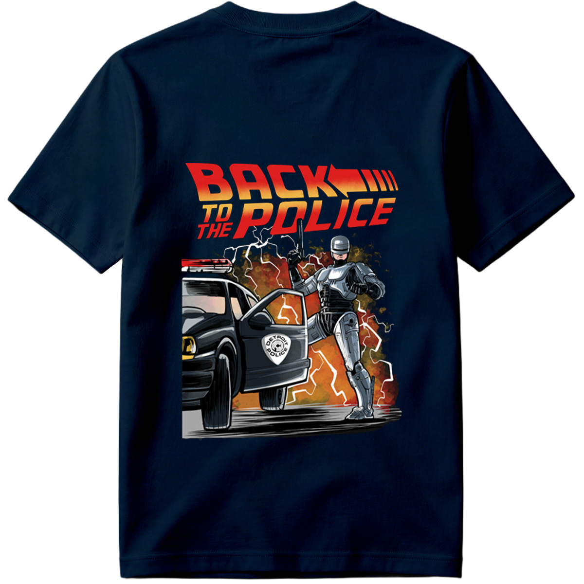 Back to the Police: RoboCop and Detroit Police Car - Tee