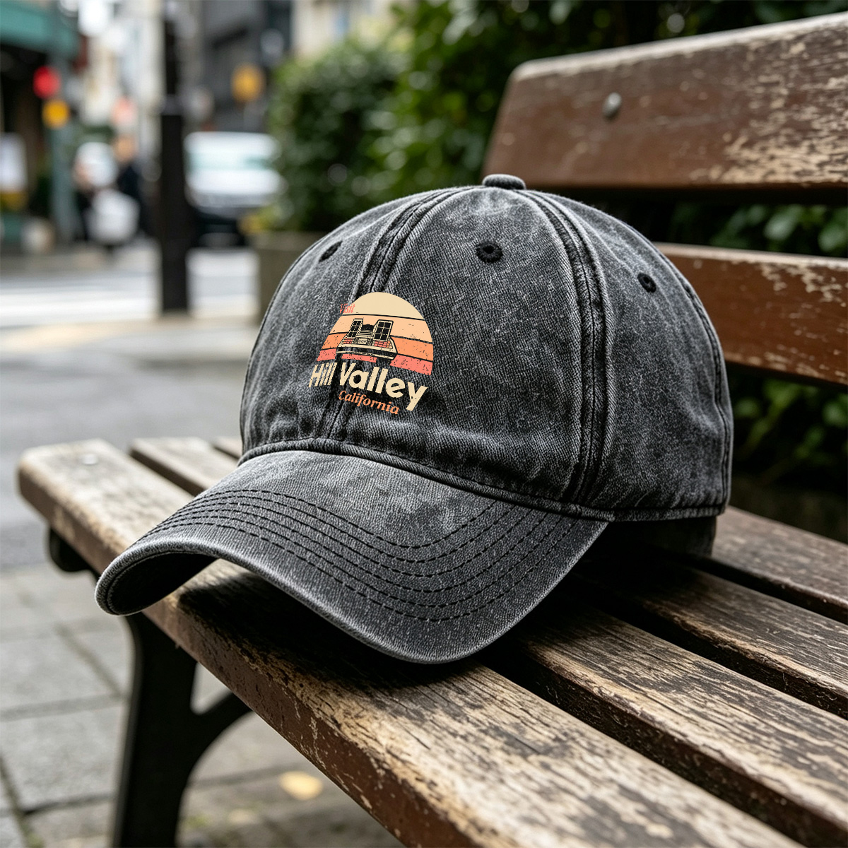 Back to the Future: Visit Hill Valley, California - Washed Denim - Baseball Cap