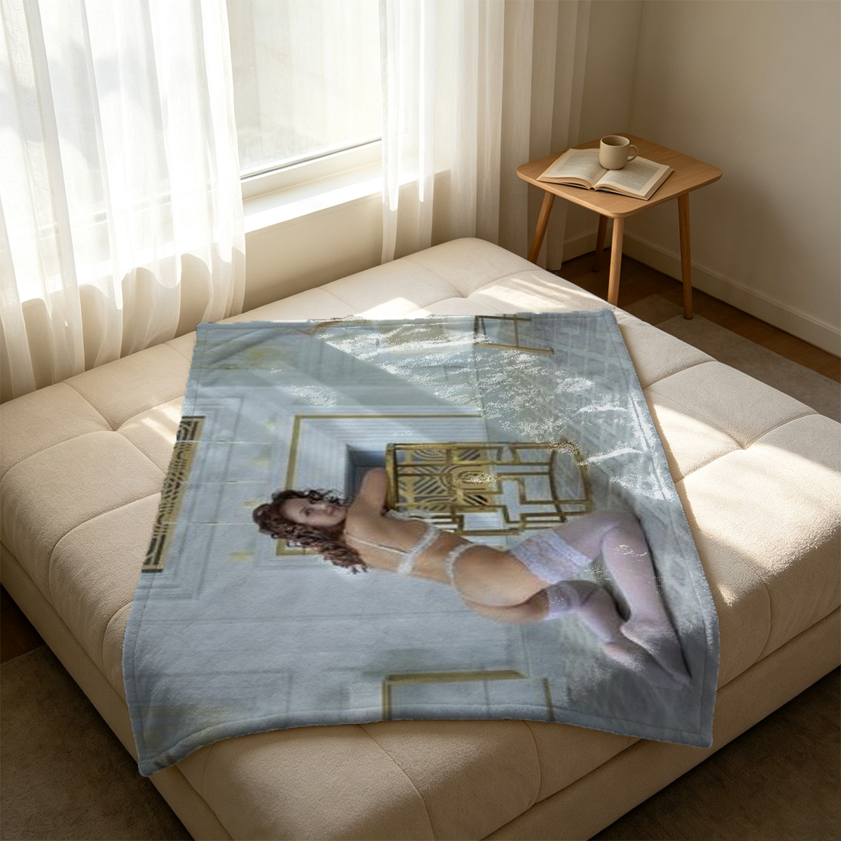 Wet sheer lingerie in the shower - IU - Blanket