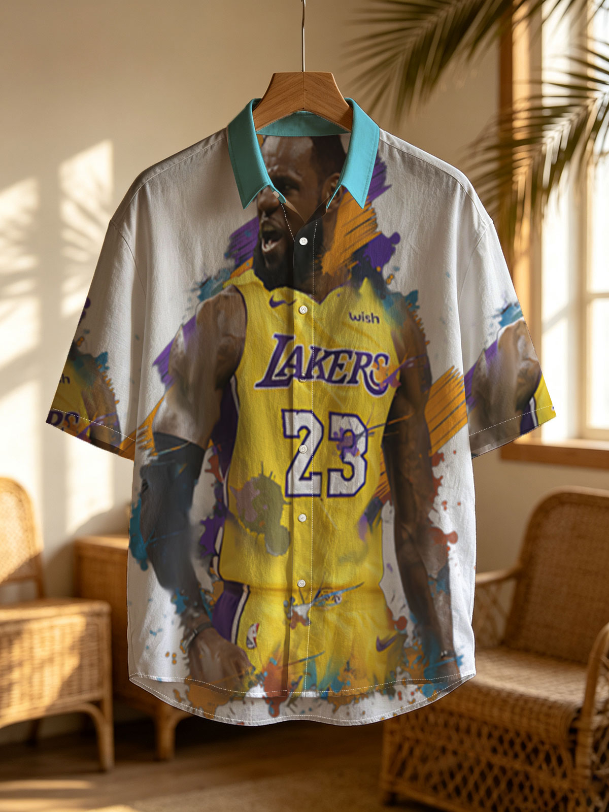 LeBron James in Lakers Jersey, Number 23, Dynamic Artwork -  Shirt