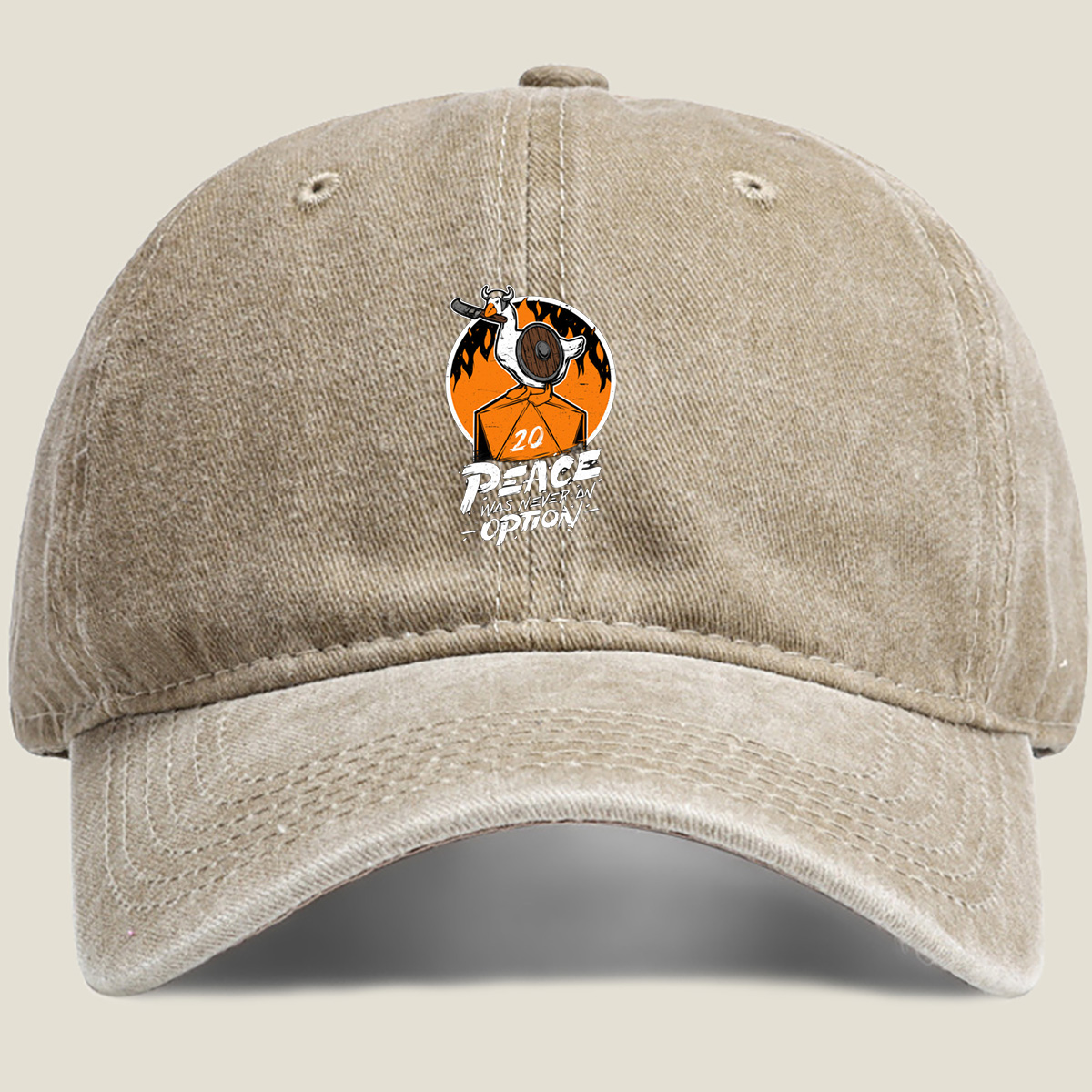 Duck Viking: Peace Was Never an Option - Washed Denim - Baseball Cap