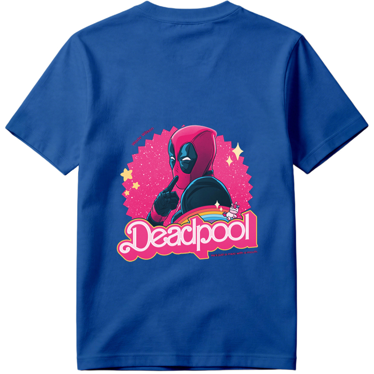 Deadpool: Wade Wilson with a Unicorn and Rainbow - Tee