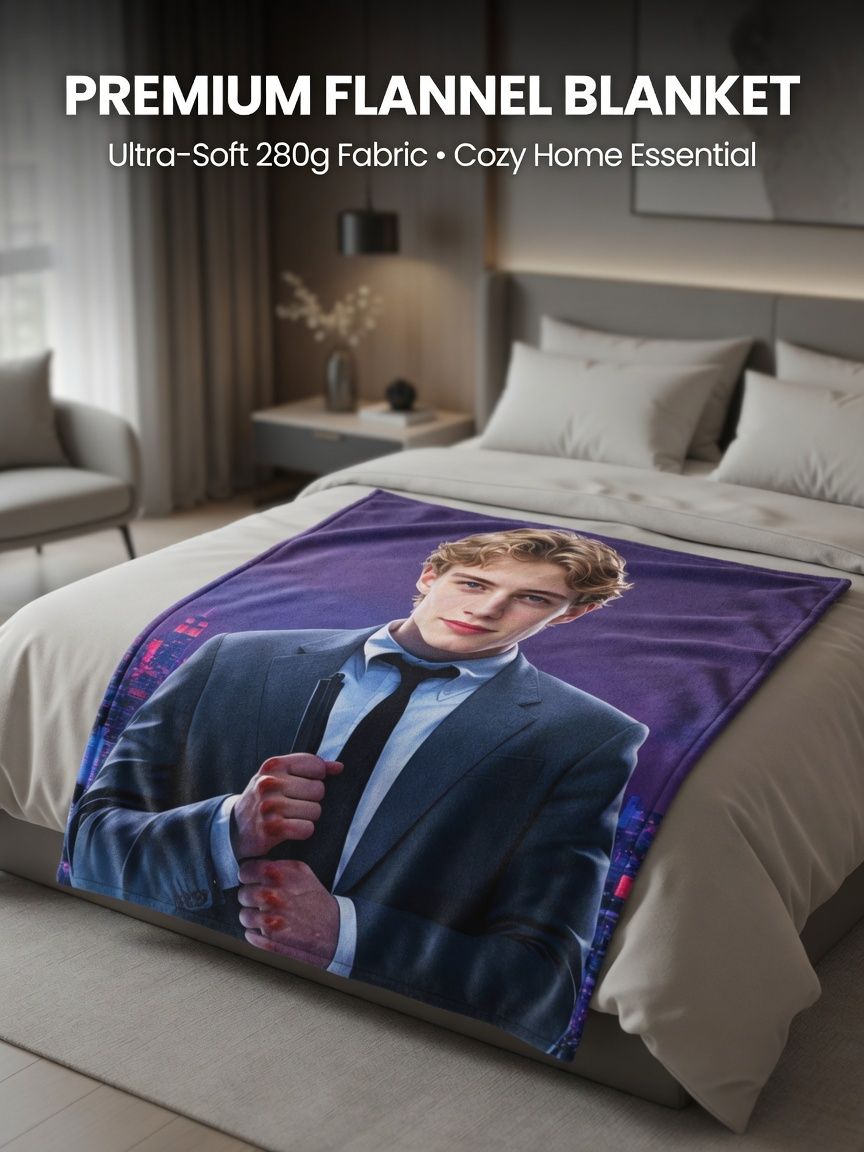 Custom Face Photo Flannel Blanket Personalized Portrait Throw Ultra Soft Anti Pilling Fleece Bed Sofa Travel Cozy Gift