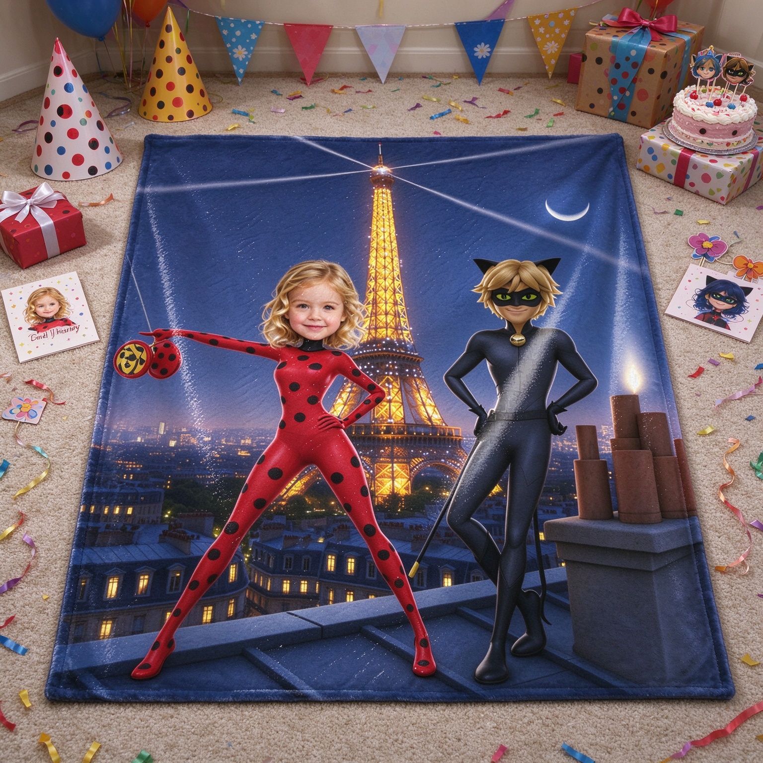 Custom Photo Superhero Fleece Blanket, Personalized Paris Avatar Soft Throw for Couch Bed, Ideal Cozy Keepsake Gift