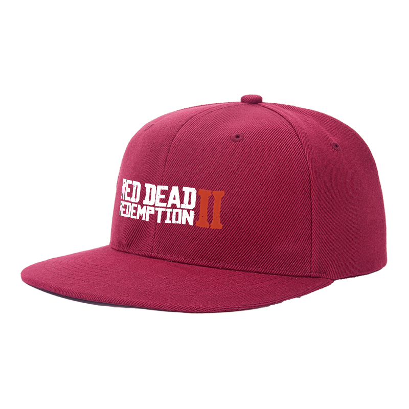 Flat Brim Baseball Cap Red Dead Redemption II Logo Print Streetwear Underground Skate Style for Basketball Court Skate Park Urban Lifestyle Skaters Rappers Streetwear Enthusiasts