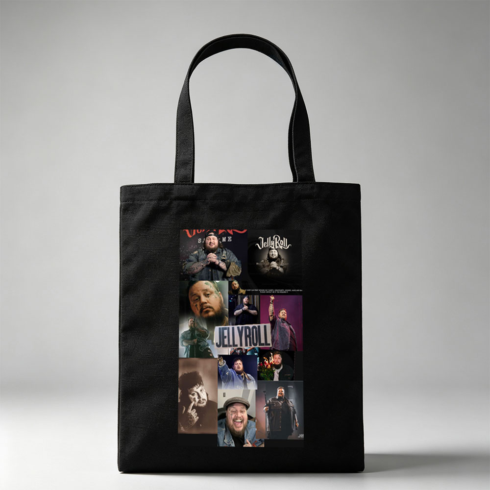 Jelly Roll Live Performance Collage Featuring Multiple Stage and Personal Moments - Canvas tote bags