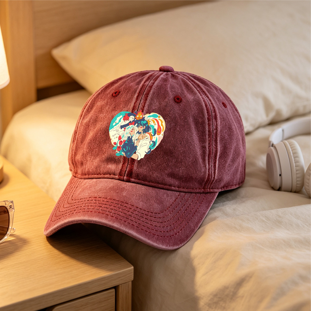 Steven Universe: Garnet, Amethyst, and Pearl in a Heartfelt Moment - Washed Denim - Baseball Cap