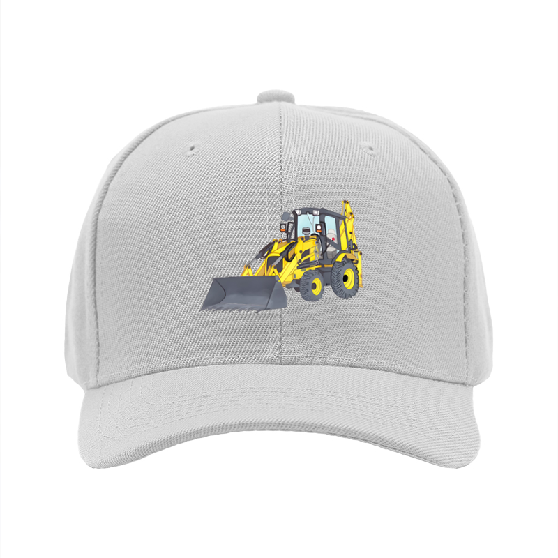 1pc New Baseball Cap with Yellow Excavator Print and Bold Text Design Unisex Adjustable Hat for Outdoor Work and Leisure Activities Suitable for Adults Who Love Construction Machinery and Heavy Equipment Themes