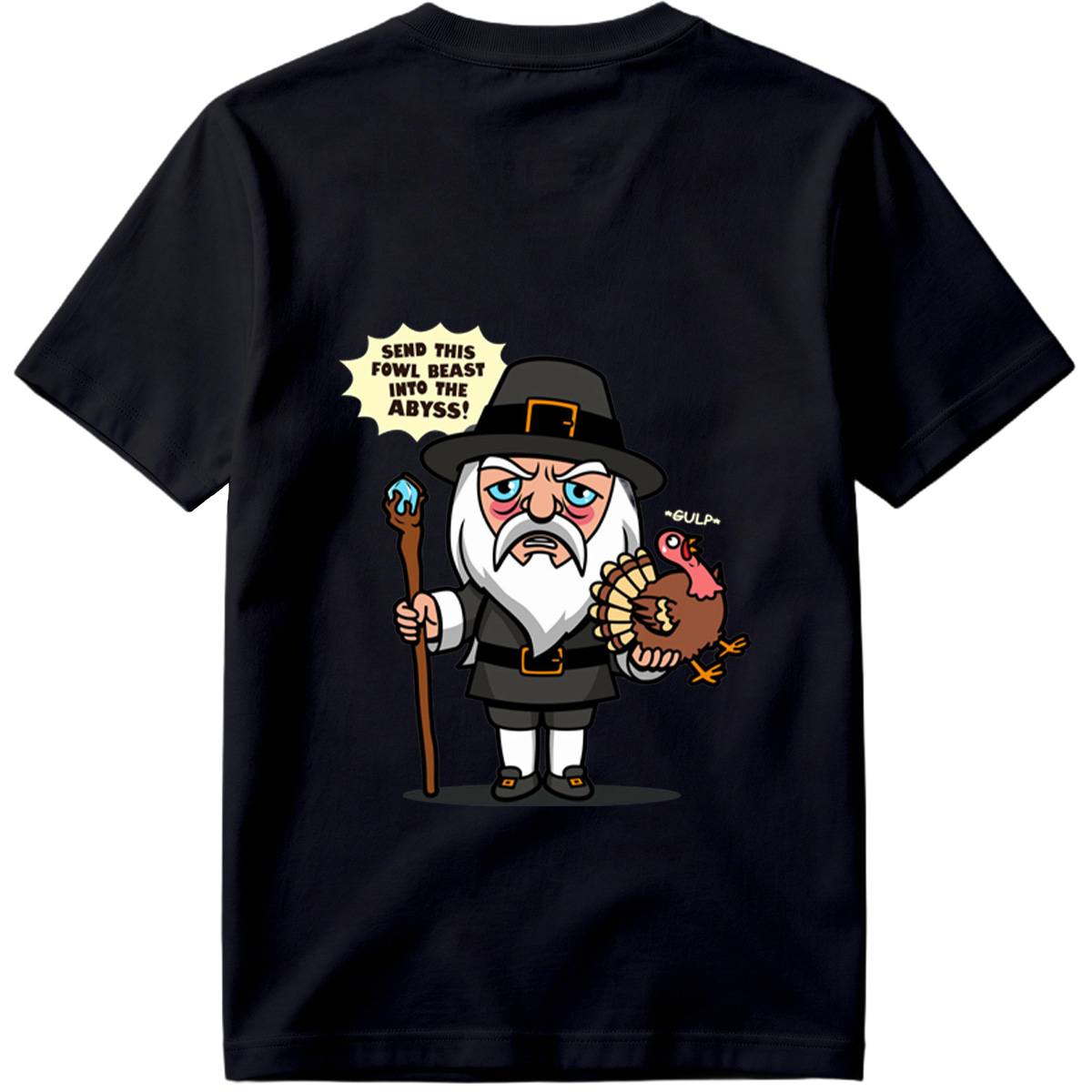 Pilgrim Wizard and Turkey - Tee