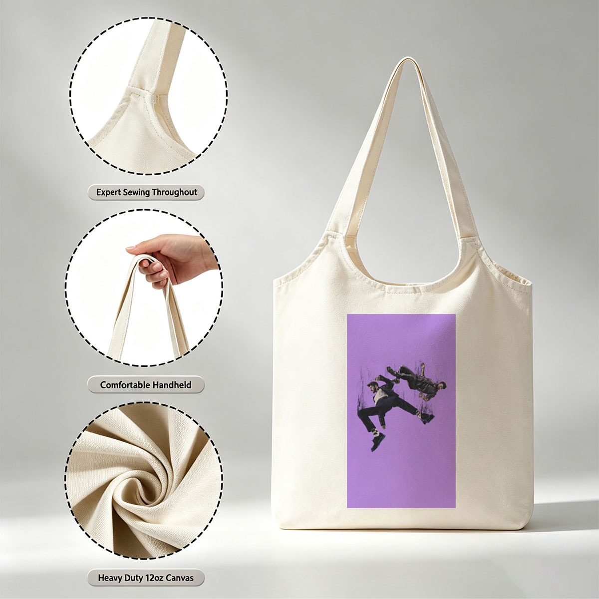 The Weeknd Falling Through Space in Purple Void - Canvas shoulder bags/