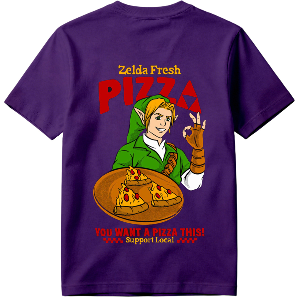 Zelda Fresh Pizza: Link Serves Pizza with a Smile - Tee