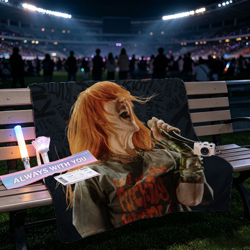 Paramore Riot! Live Performance with Intense Energy and Red Hair in Focus - Blankets