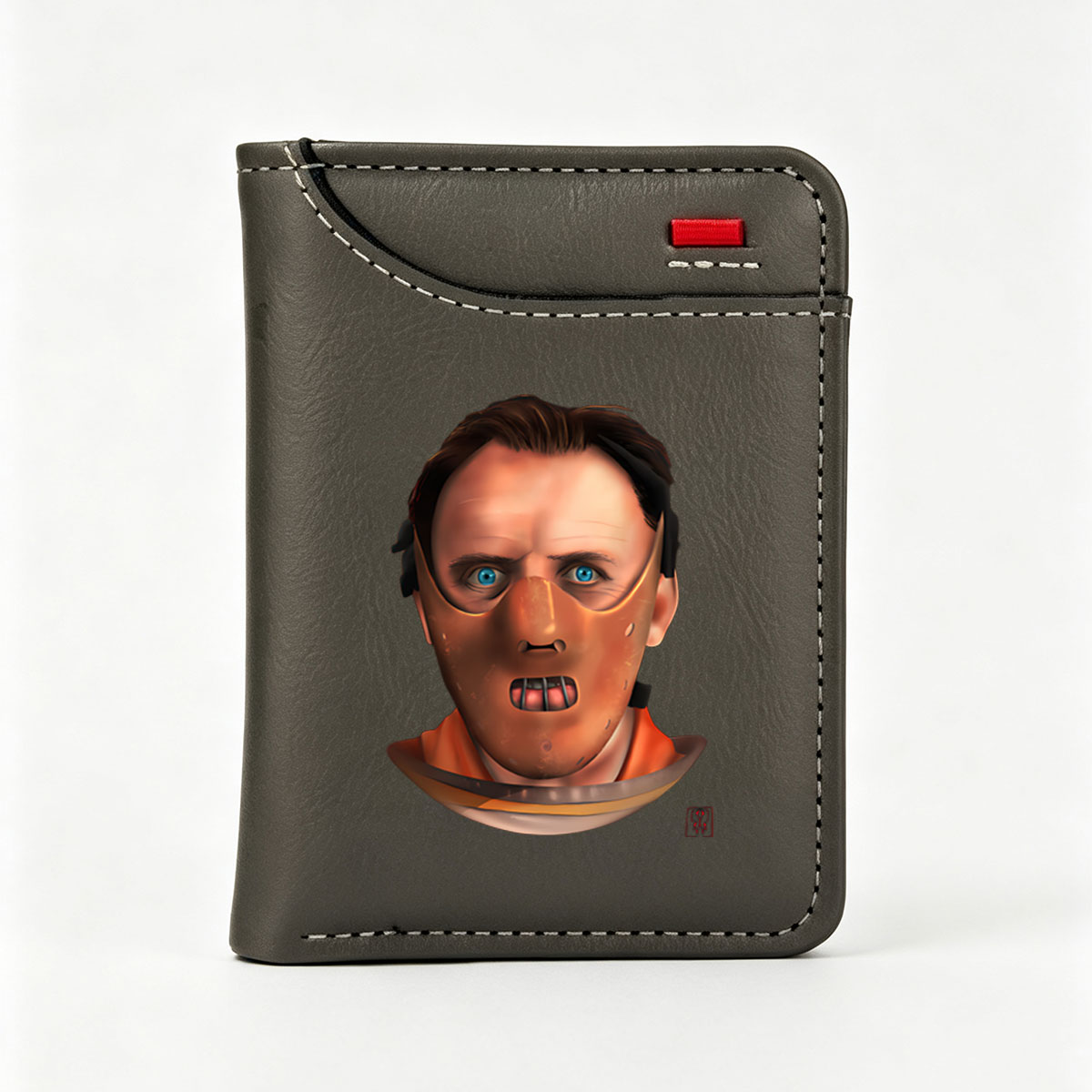 Anthony Hopkins as Hannibal Lecter in a Cyberpunk Mask - Vertical Style Wallet