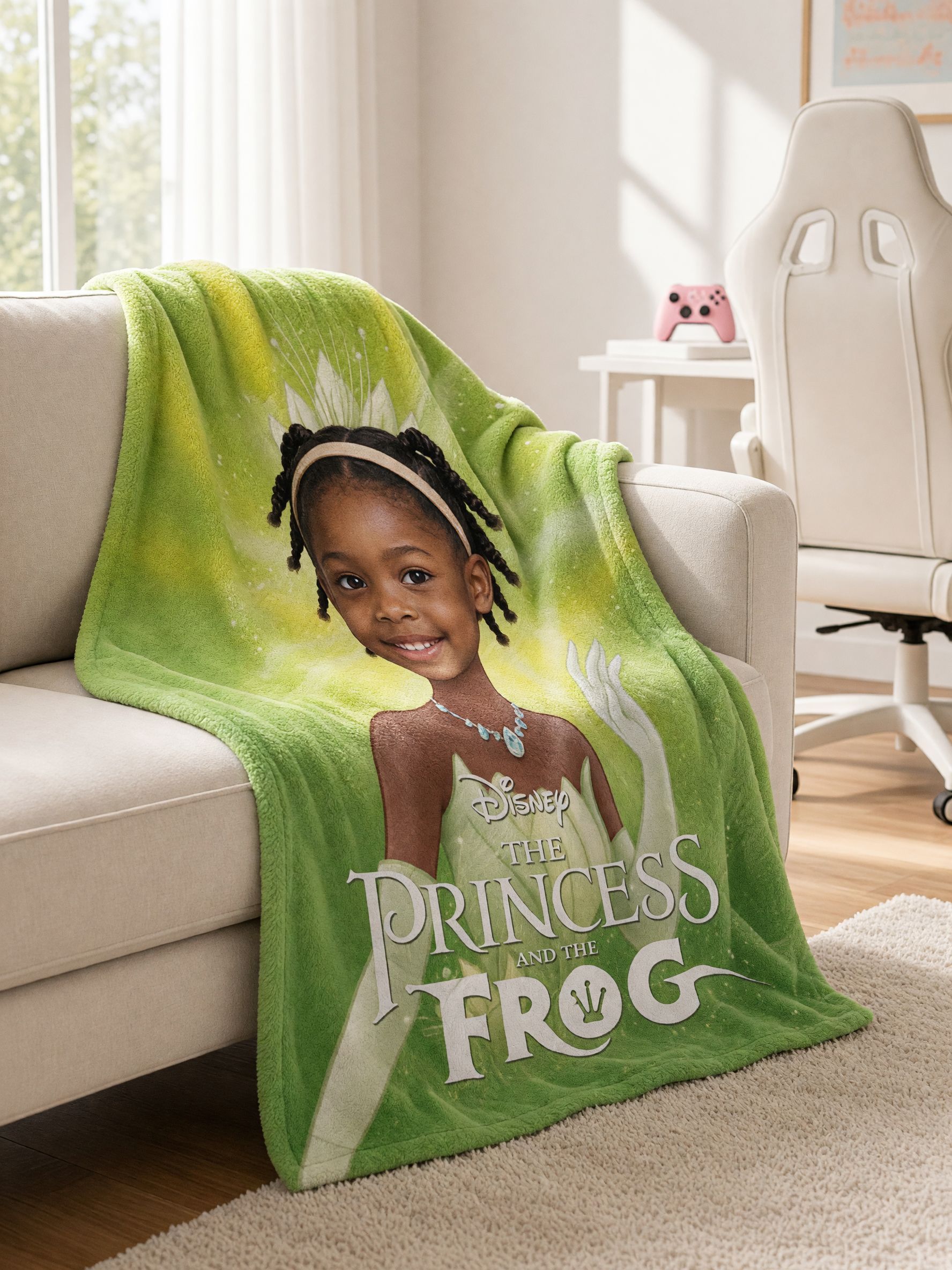 Personalized Face Photo Blanket Custom Princess Flannel Throw Cozy Bed Couch Wrap Ideal Customized Gift