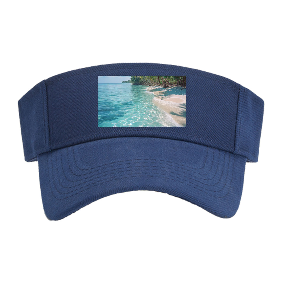 Crystal Clear Waters and Palm Trees on a Tropical Beach -  Visor cap