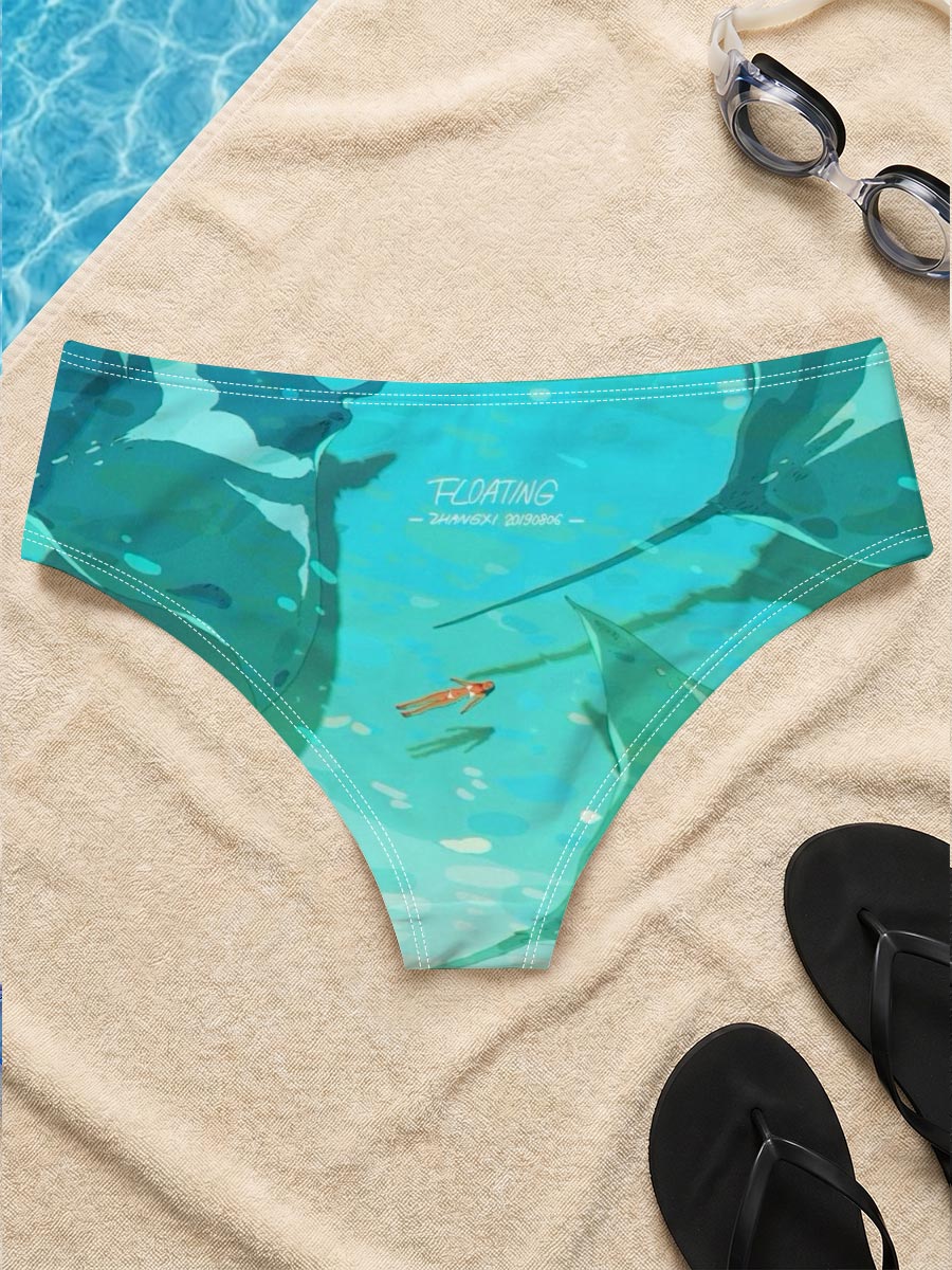 Manta Rays Gliding in Turquoise Waters -  Men's swim trunks