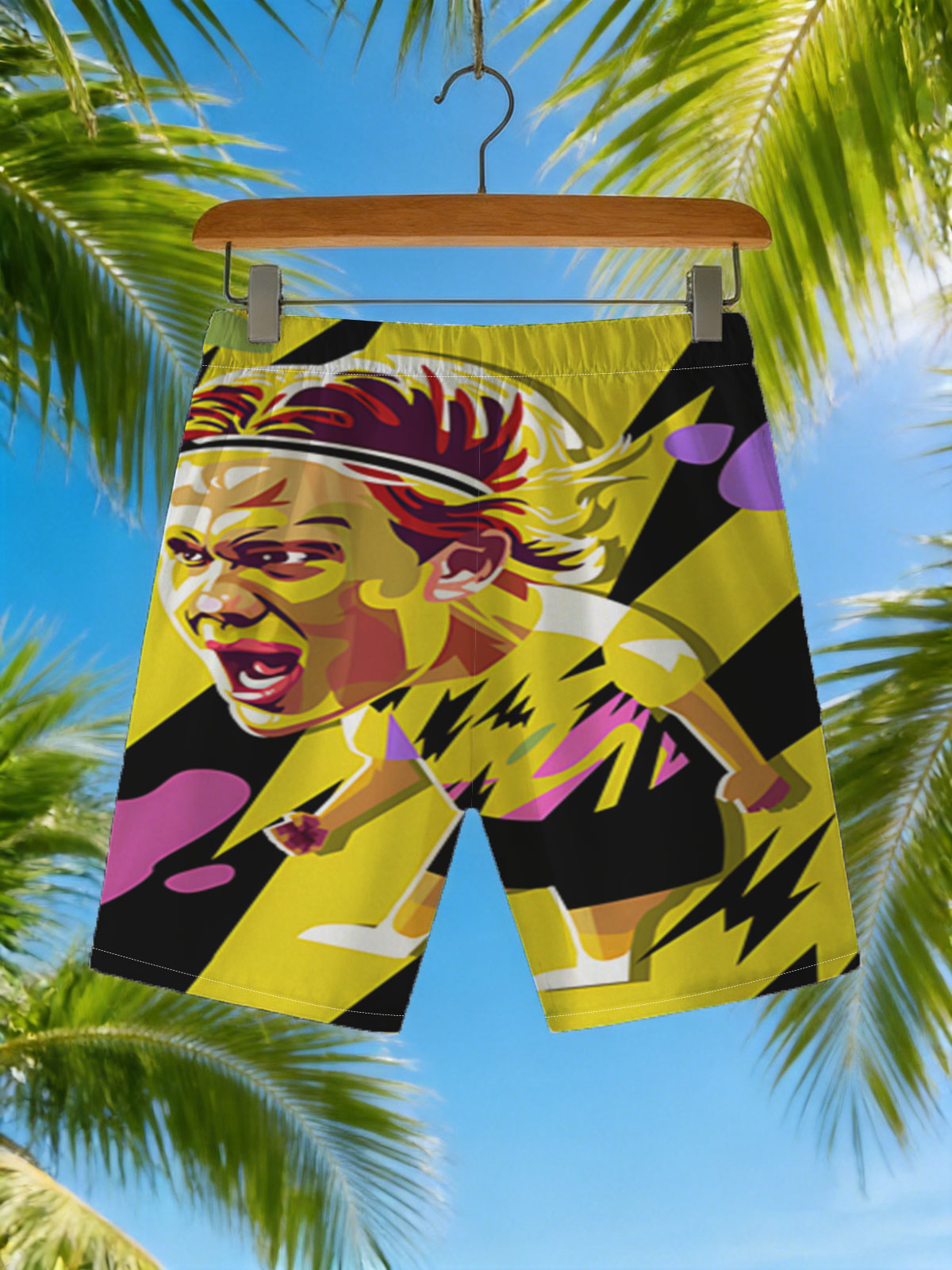Bolt in Motion: Lightning Speed Sprinter -  Beach shorts