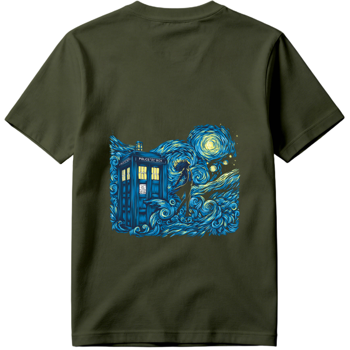 Doctor Who: TARDIS and Companion in Starry Night - Tee