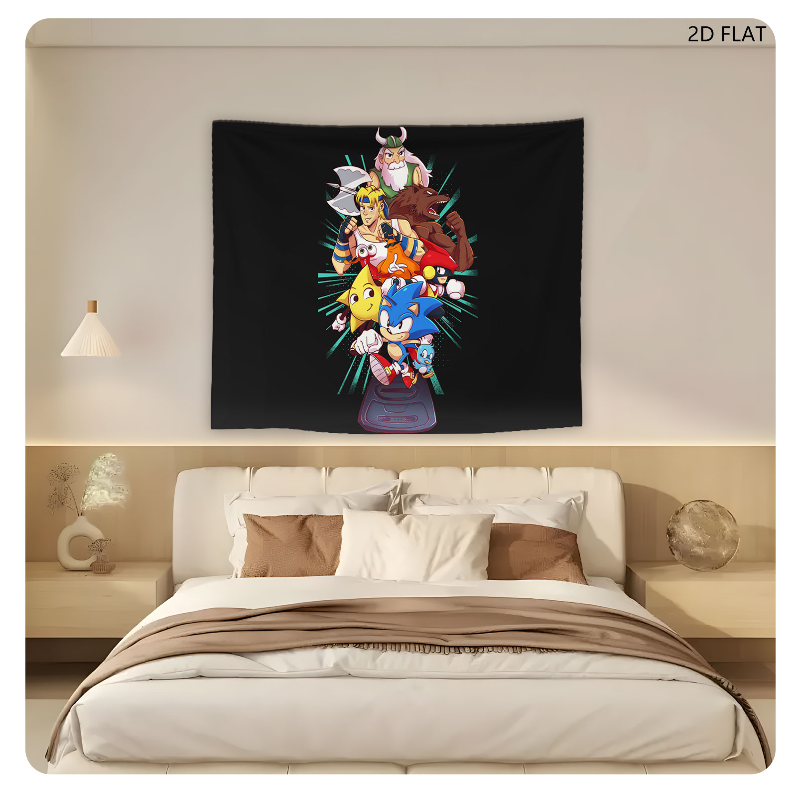 Sonic, Tails, Knuckles, and Friends: Iconic Characters from the Sonic the Hedgehog Universe - Tapestry