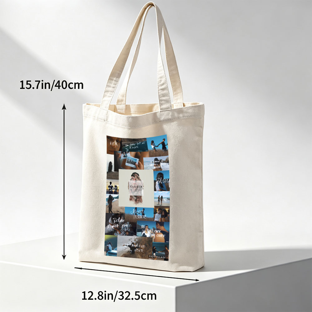 The Chainsmokers + Beach Romance + Collage of Couples and Lyrics from Closer - Canvas tote bags