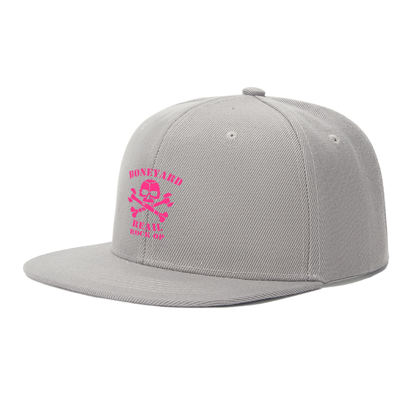 Flat Brim Baseball Cap Boneyard Skull Crossbones Print Streetwear Underground Skate Style for Basketball Court Skate Park Urban Lifestyle Skaters Rappers Streetwear Enthusiasts