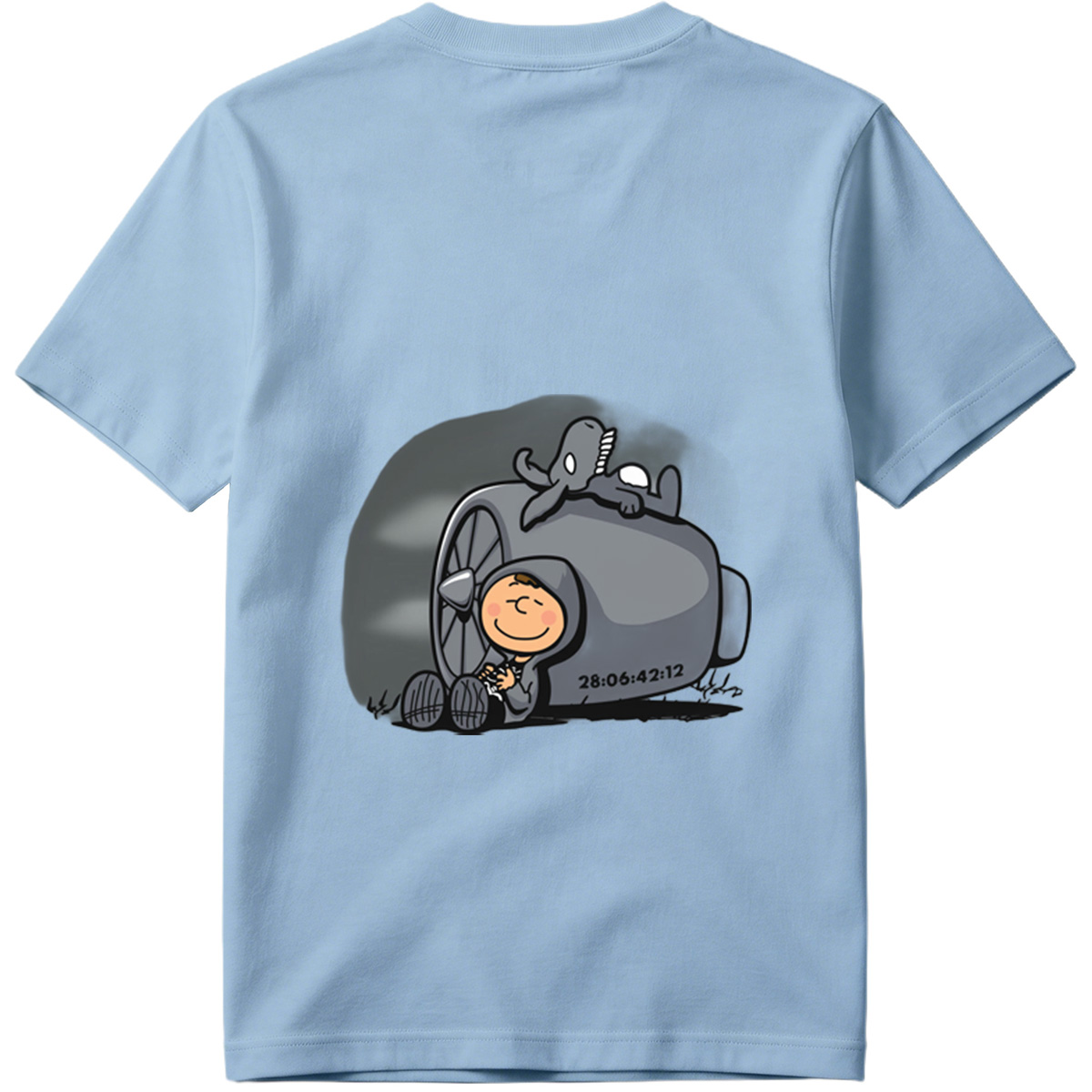 Cute Cartoon Boy with Time Machine and Octopus - Tee