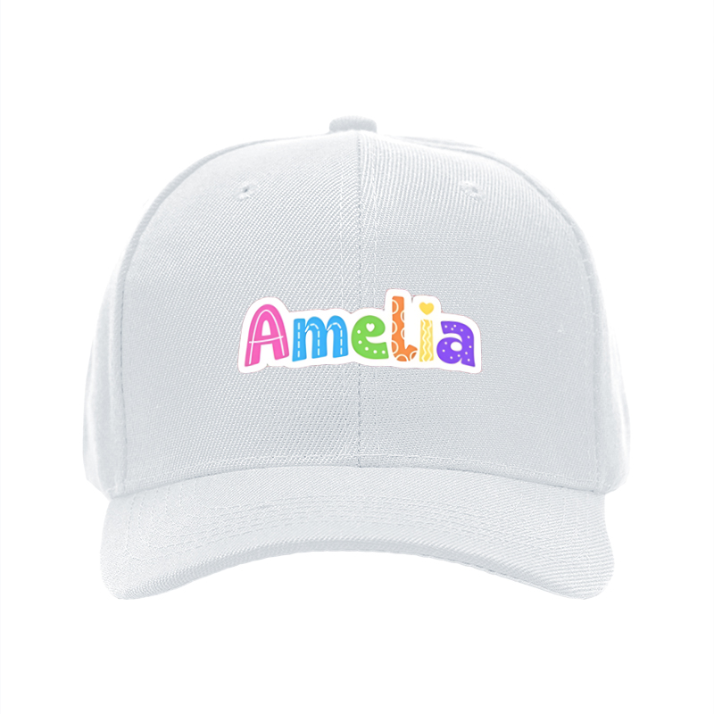 1pc New Baseball Cap with Colorful Amelia Letter Print Unisex Adjustable Hat for Outdoor Activities and Casual Wear Adults and Teens