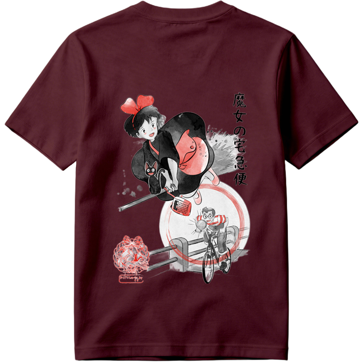 Kiki's Delivery Service: Kiki and Jiji on Broomstick with Delivery Man - Tee