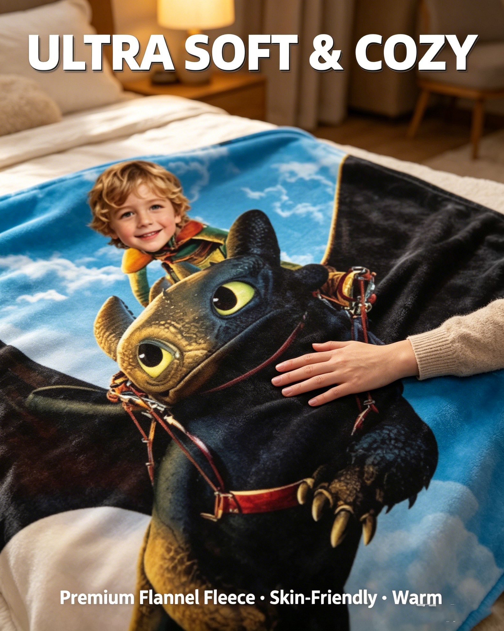 Toothless Custom Photo Blanket | How to Train Your Dragon