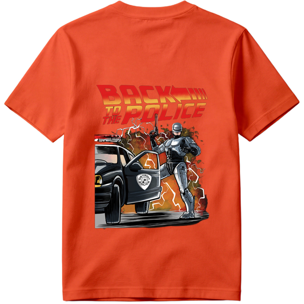 Back to the Police: RoboCop and Detroit Police Car - Tee