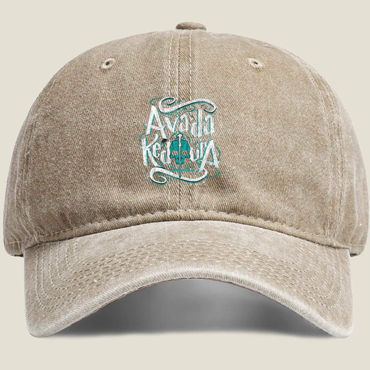 Avada Kedavra Spell Art - Washed Denim - Baseball Cap