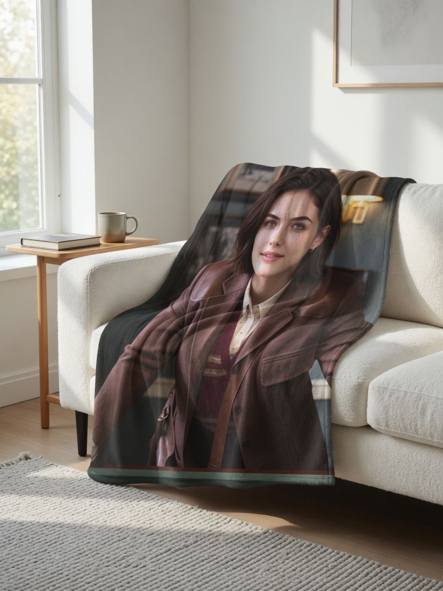 Custom Face Photo Blanket Ultra Soft Flannel Throw Personalized Picture Cover for Bed Couch Ideal Keepsake Gift
