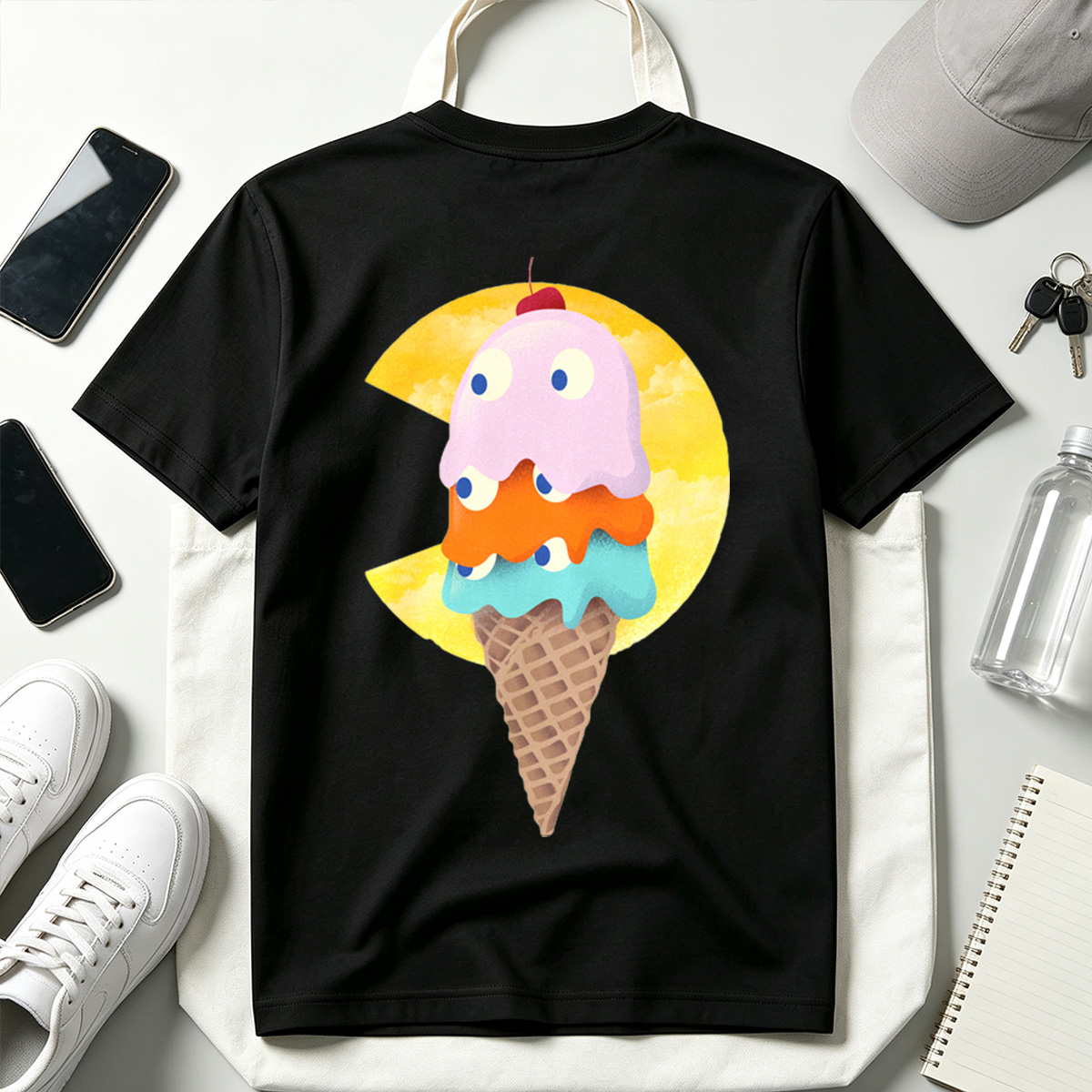 Pac-Man Ice Cream Cone - Tee