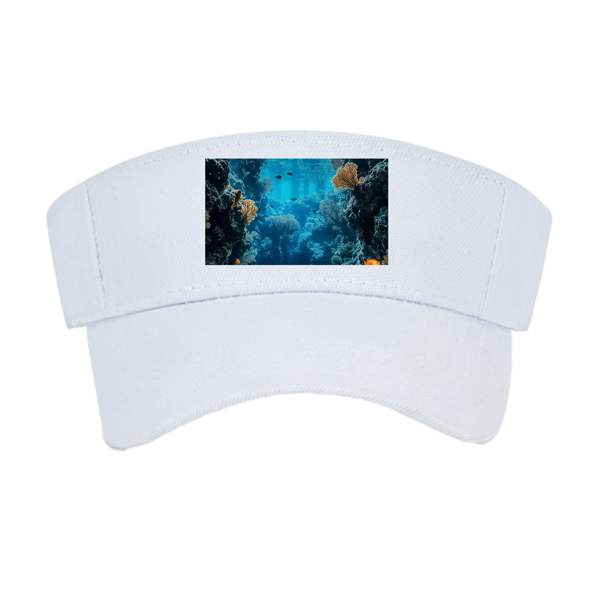 Underwater Coral Cave with Sunlight and Fish -  Visor cap